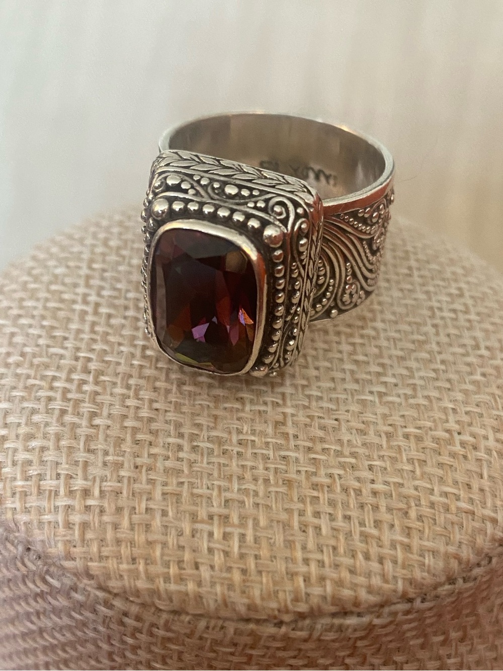 Sarda Sterling Silver and Mystic Topaz Ring